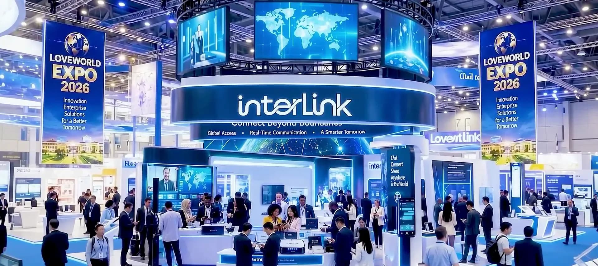 Delegates on the Expo floor around the InterLink stand