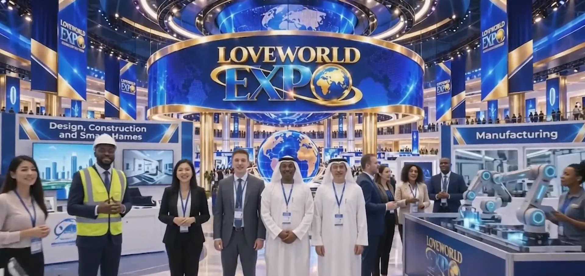 Visitors from many regions standing together on the Expo floor