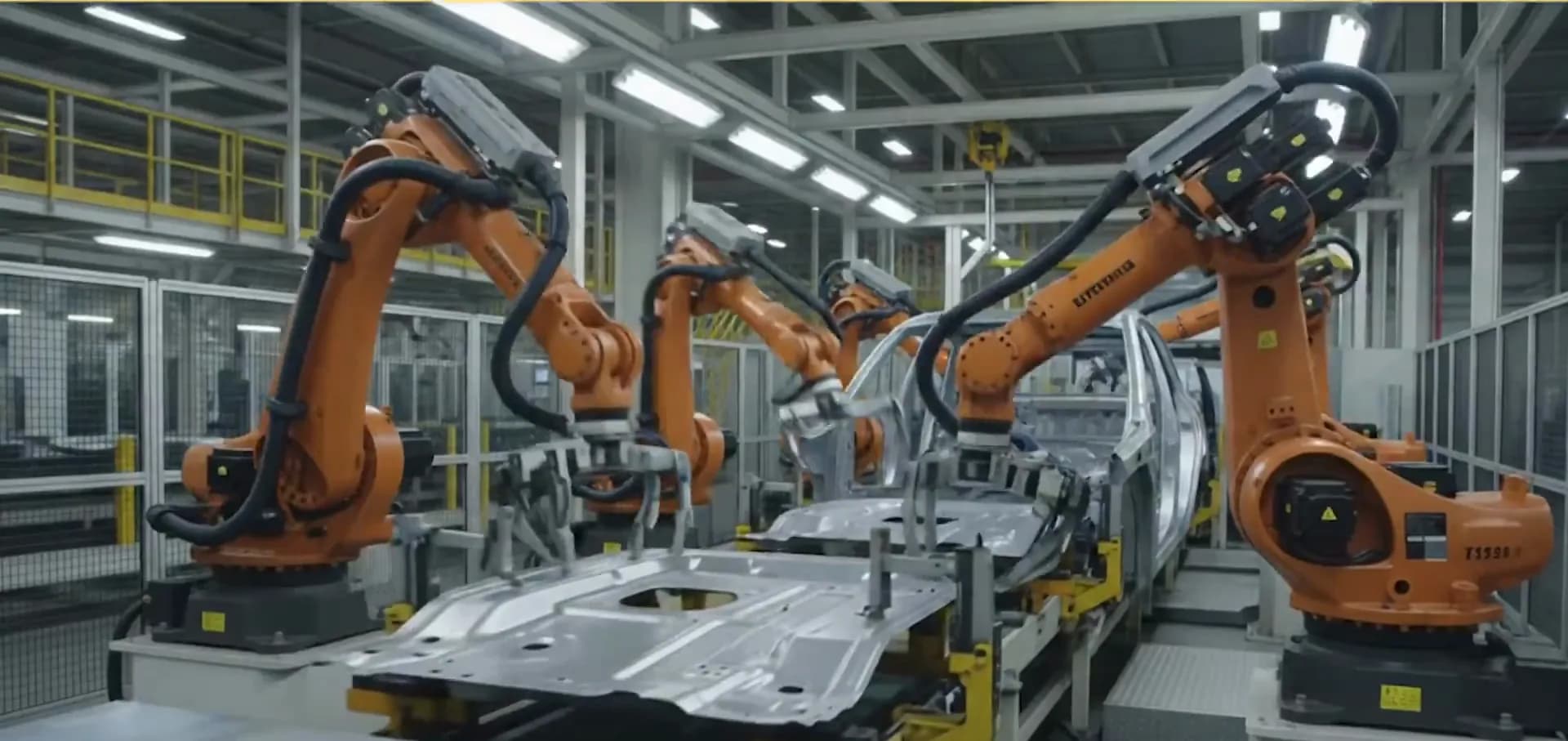 Workers on a factory production line